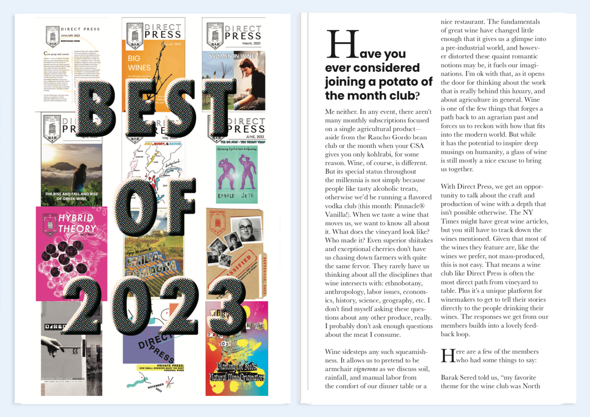 DIRECT PRESS January 2024 The Best Of 2023 Vanderbilt Ave Wine   Jan Wine Club Spread 